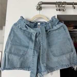 Zara Light Blue Jean Shorts with Belt